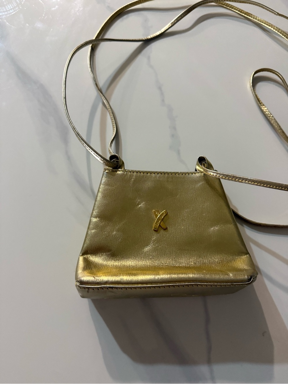Paloma Picasso Metallic Gold Crossbody Bag